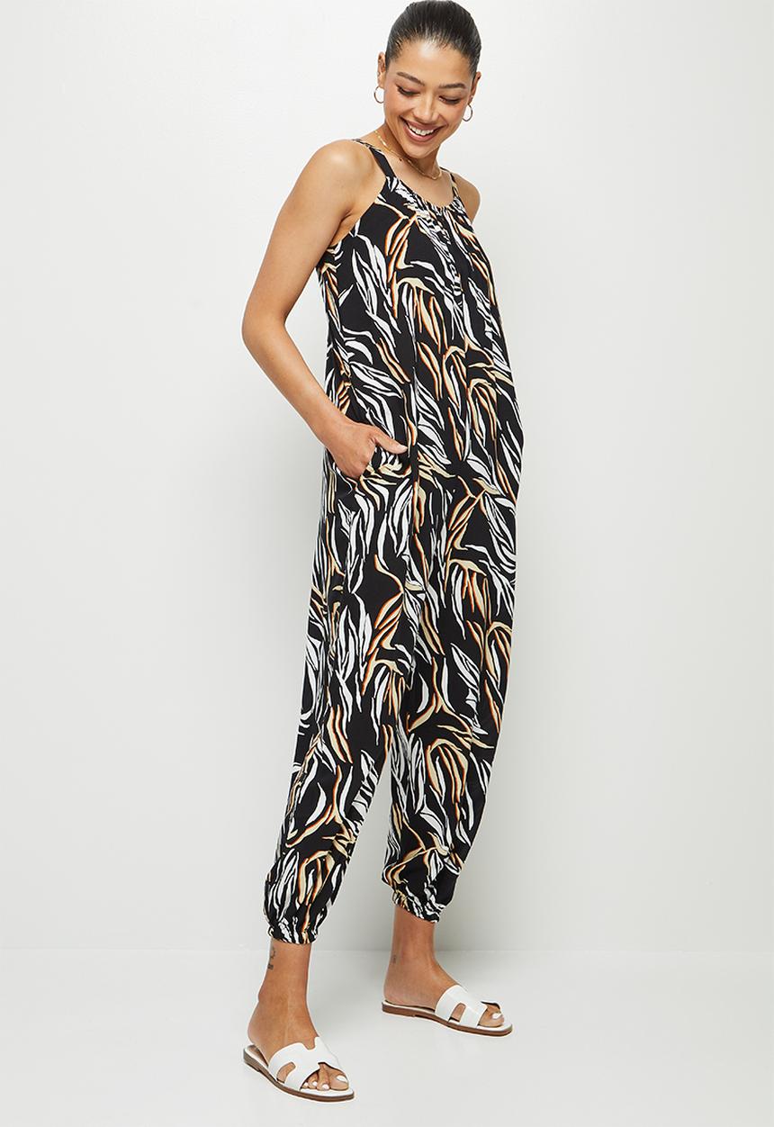 edit - Oversized harem woven jumpsuit - multi
