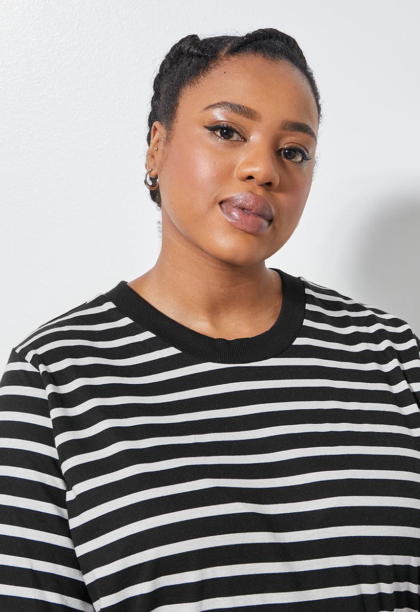 Superbalist - Longline tee - black & white 