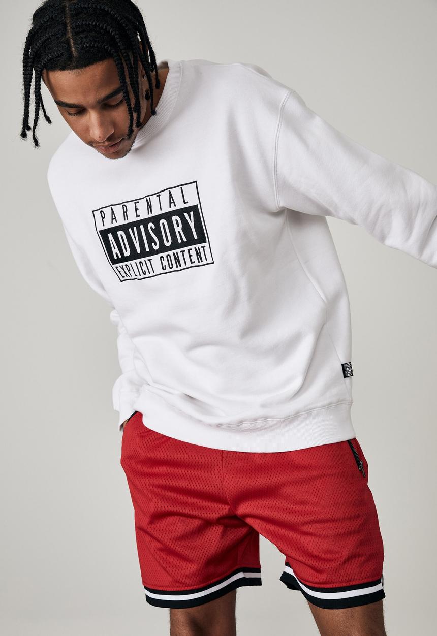 Factorie - Basketball short - red/jacquard hem