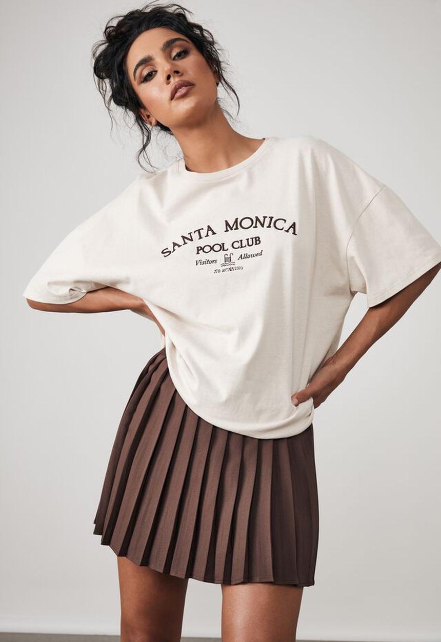 Factorie - Mini pleat skirt - bitter choc