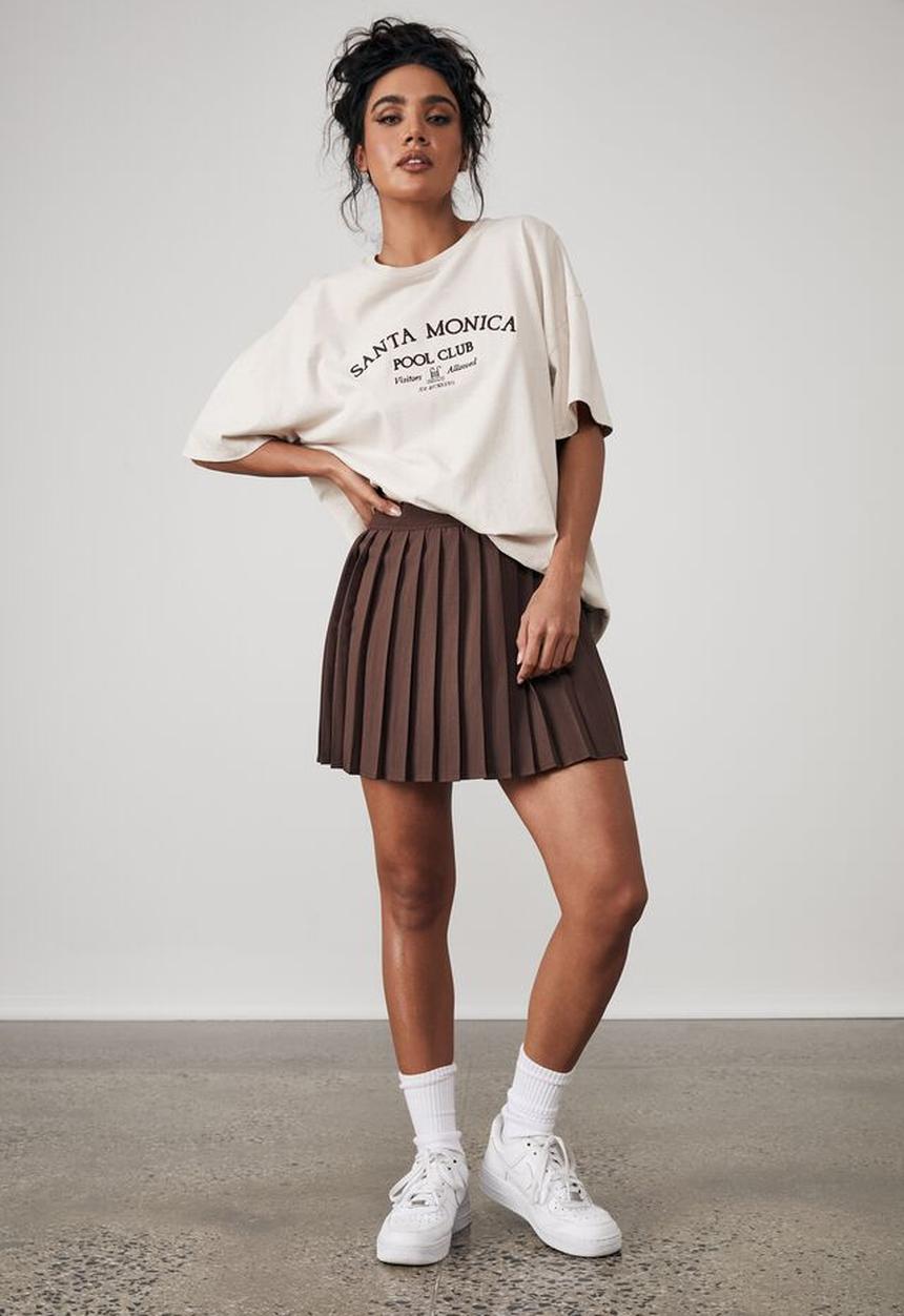 Factorie - Mini pleat skirt - bitter choc