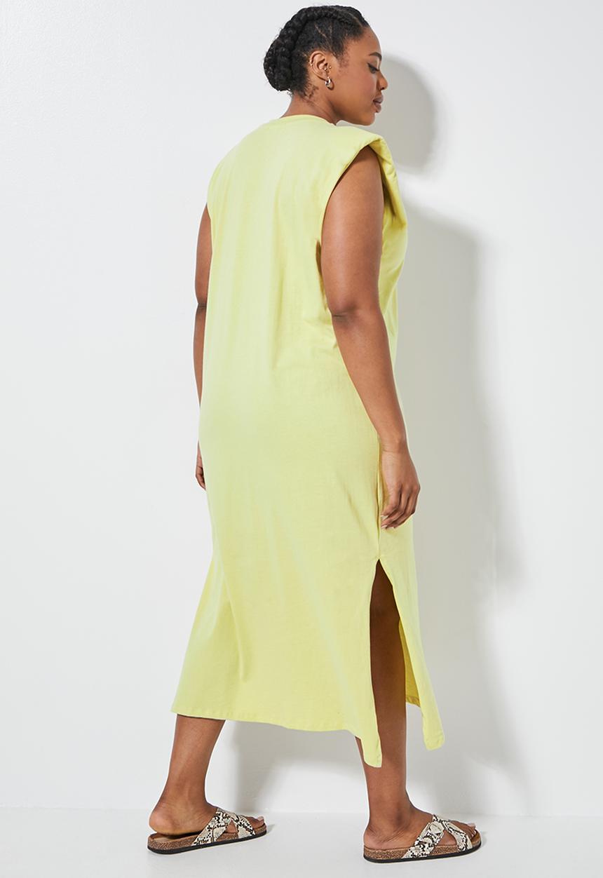 Superbalist - Shoulder pad column dress - yellow