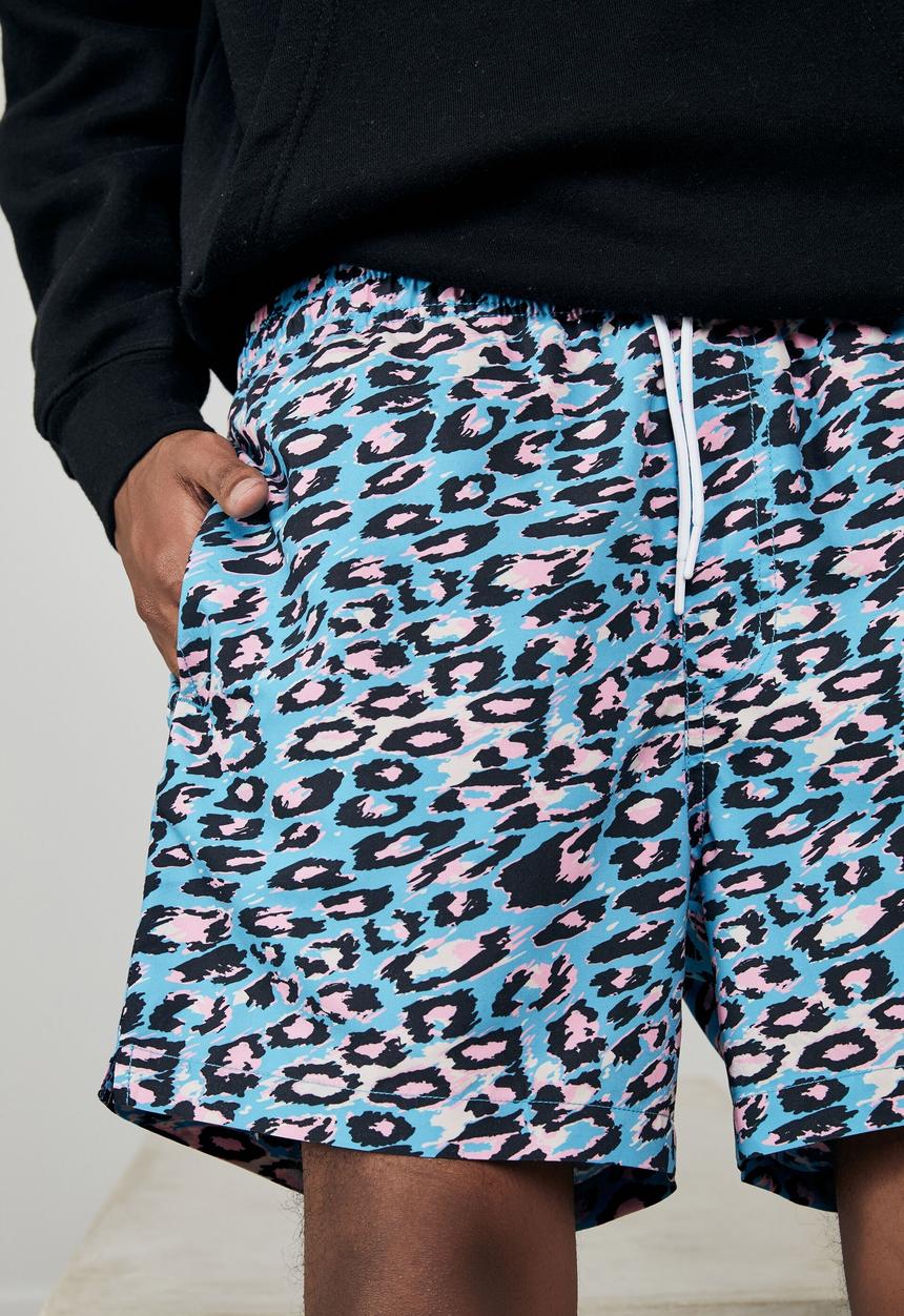 Factorie - Resort short - blue electric cheetah