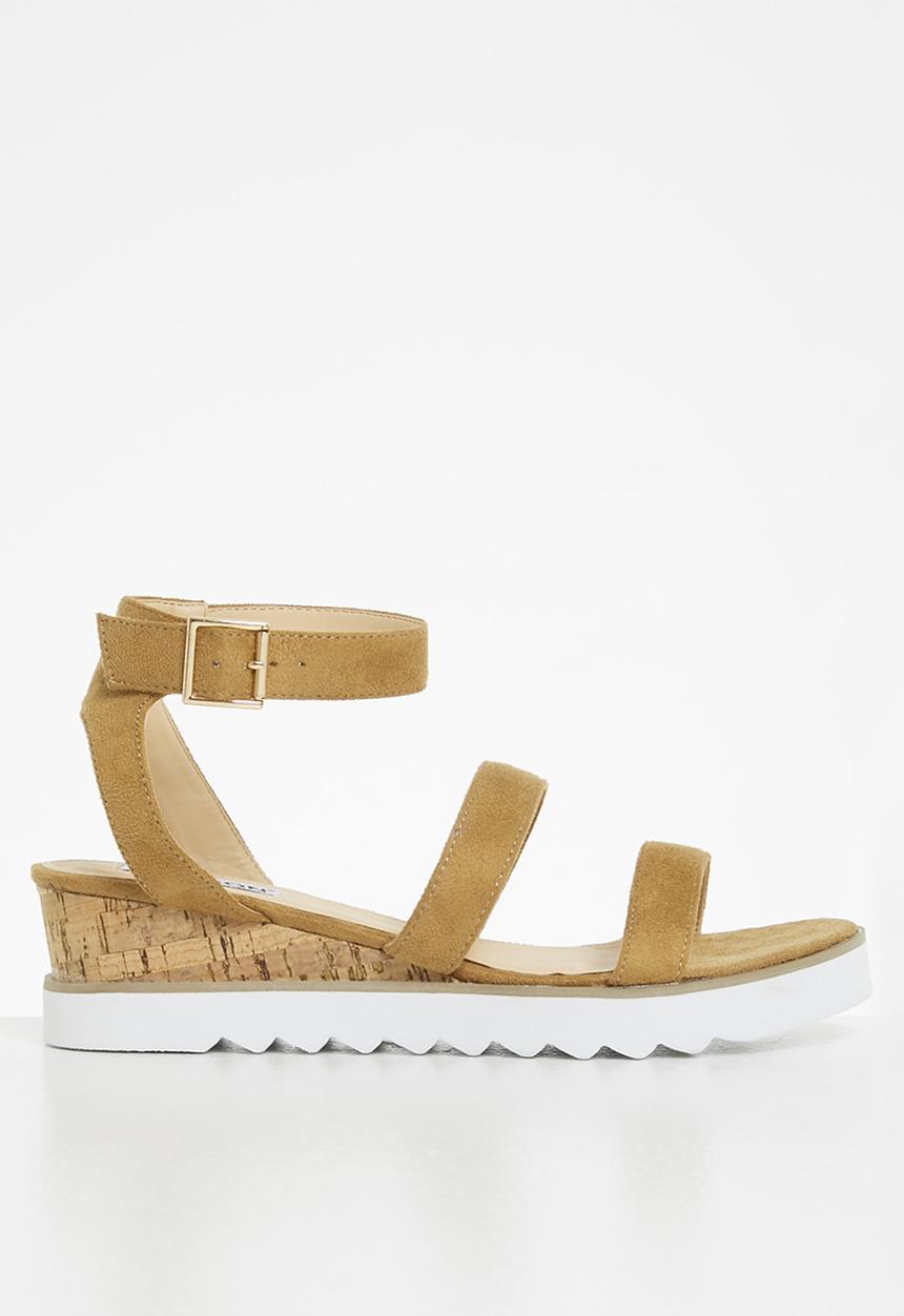 Madison® - Erika ankle strap wedge heel - tan