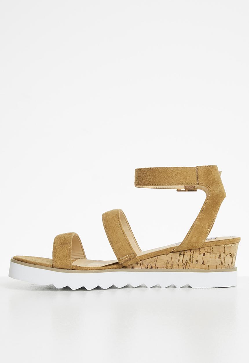 Madison® - Erika ankle strap wedge heel - tan