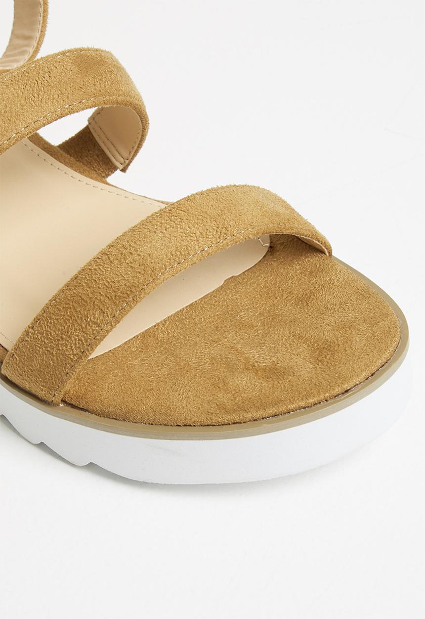 Madison® - Erika ankle strap wedge heel - tan