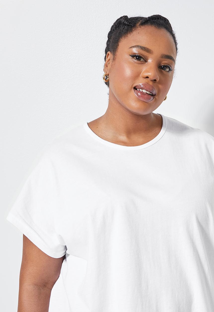 Superbalist - 2-pack grown on sleeve inset tee - stone & white 