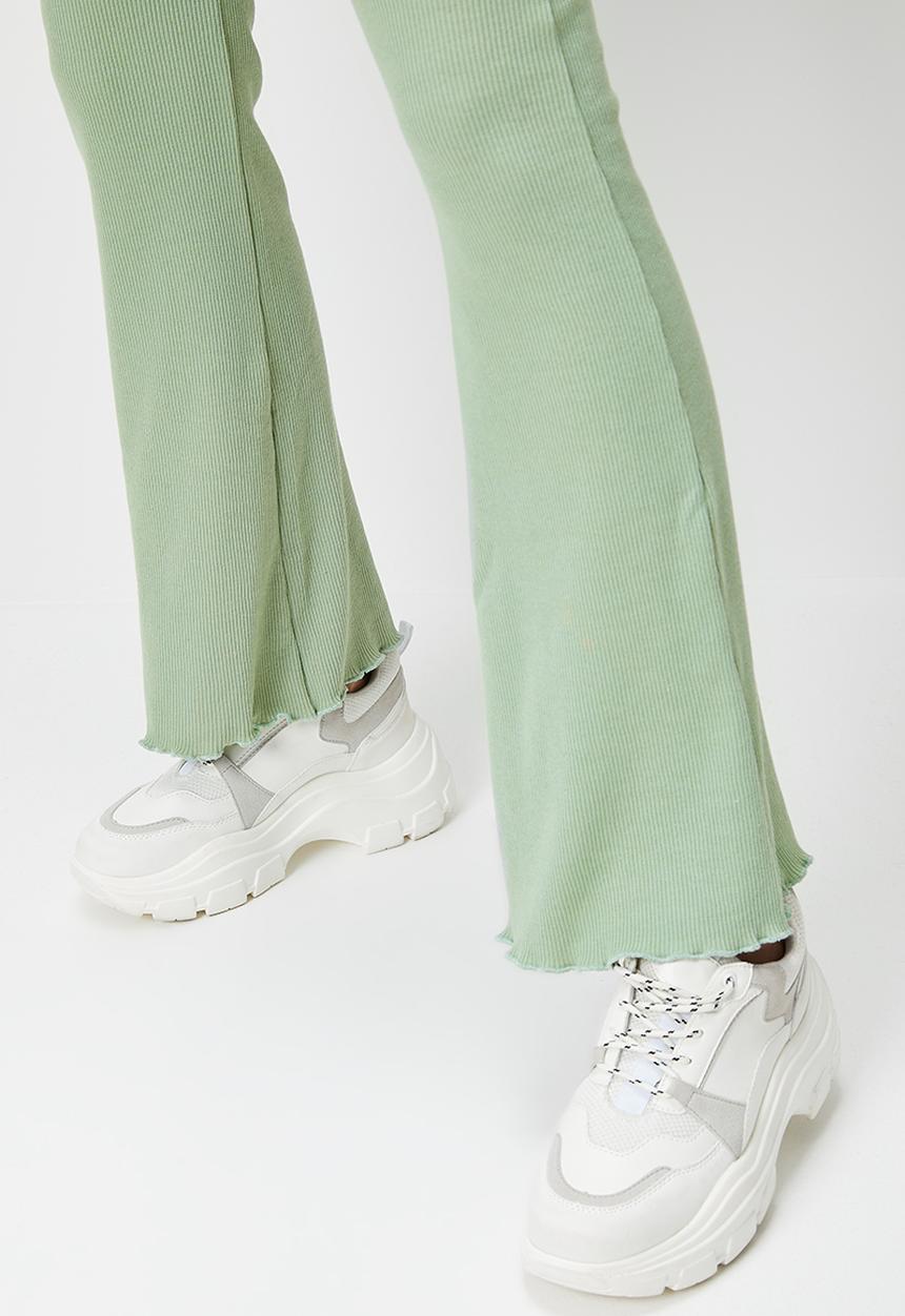 Blake - Rib flare leg trouser - sage