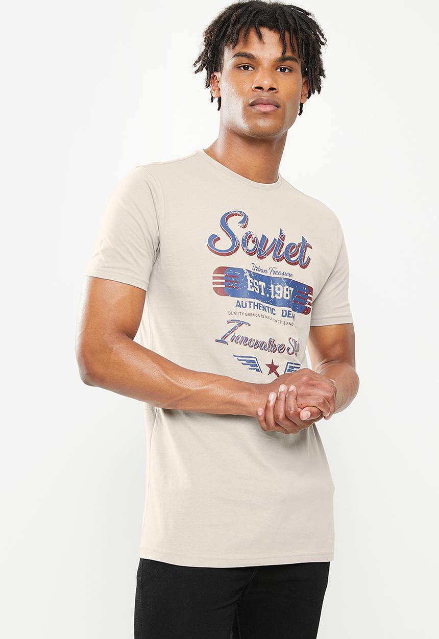 SOVIET - M ward short sleeve logo tee  - grey 