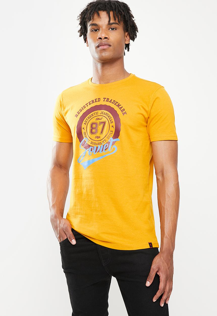 SOVIET - M trafford short sleeve logo tee  - yellow 