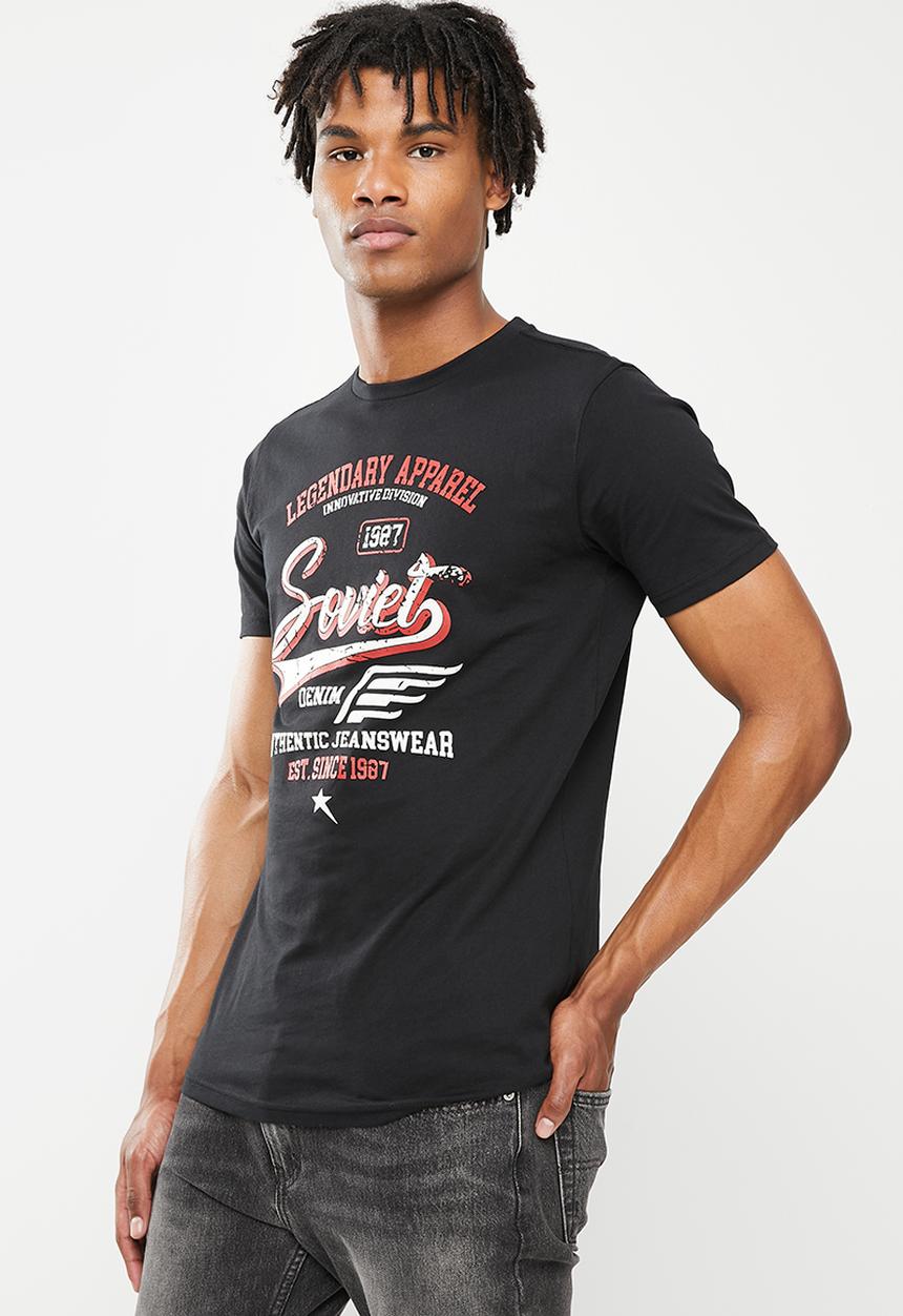 SOVIET - M sparks short sleeve logo tee  - black