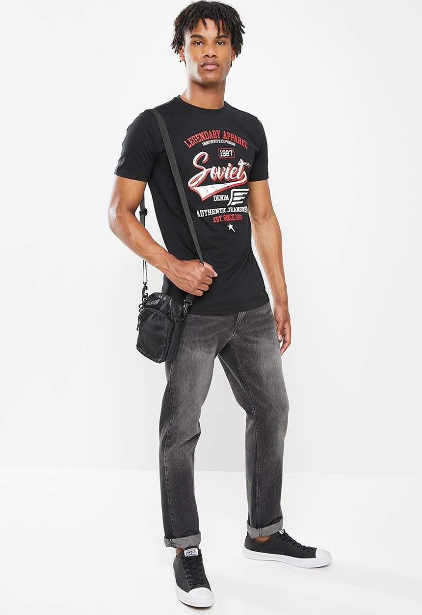 SOVIET - M sparks short sleeve logo tee  - black