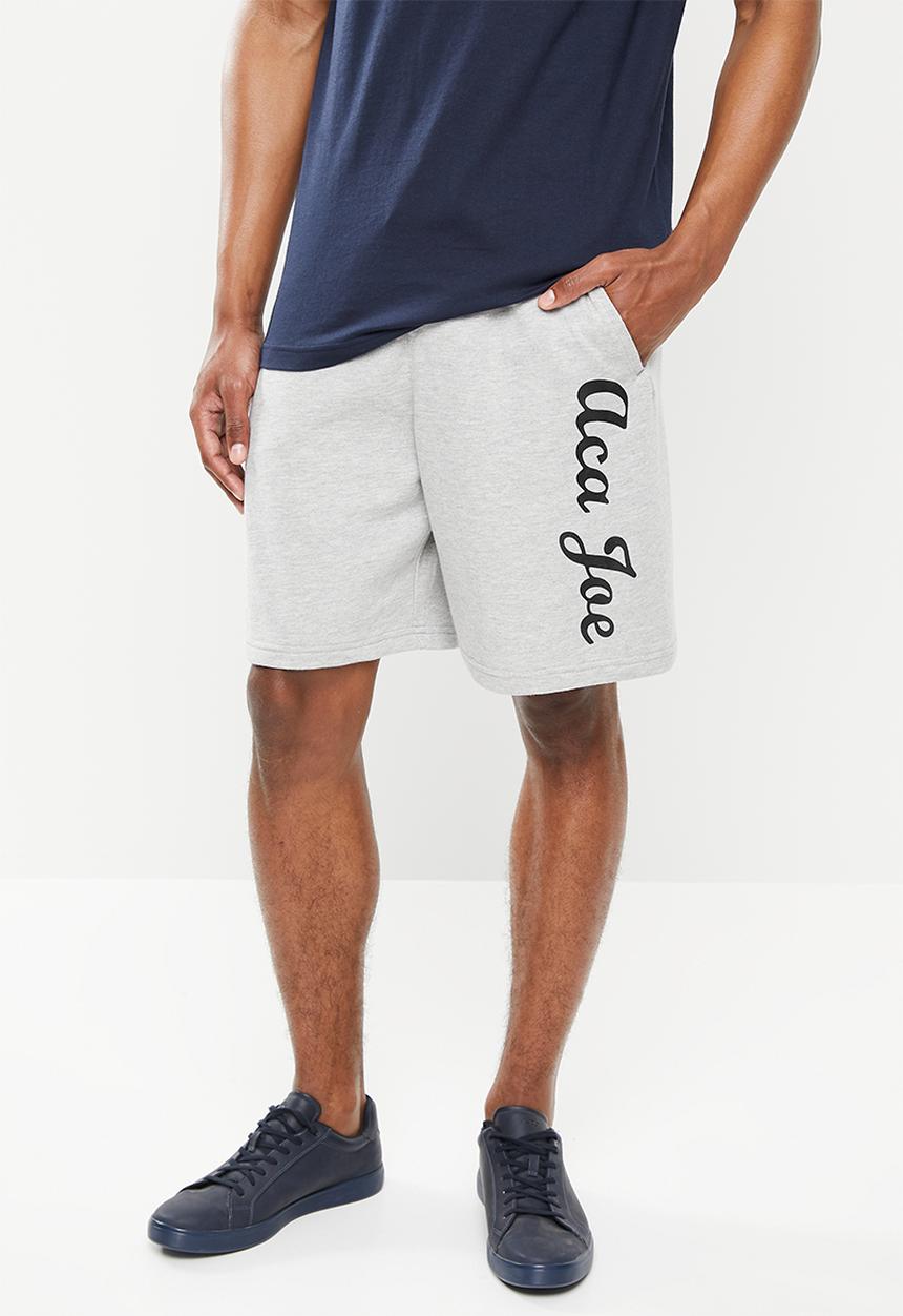 Aca Joe - Side logo shorts - grey melange