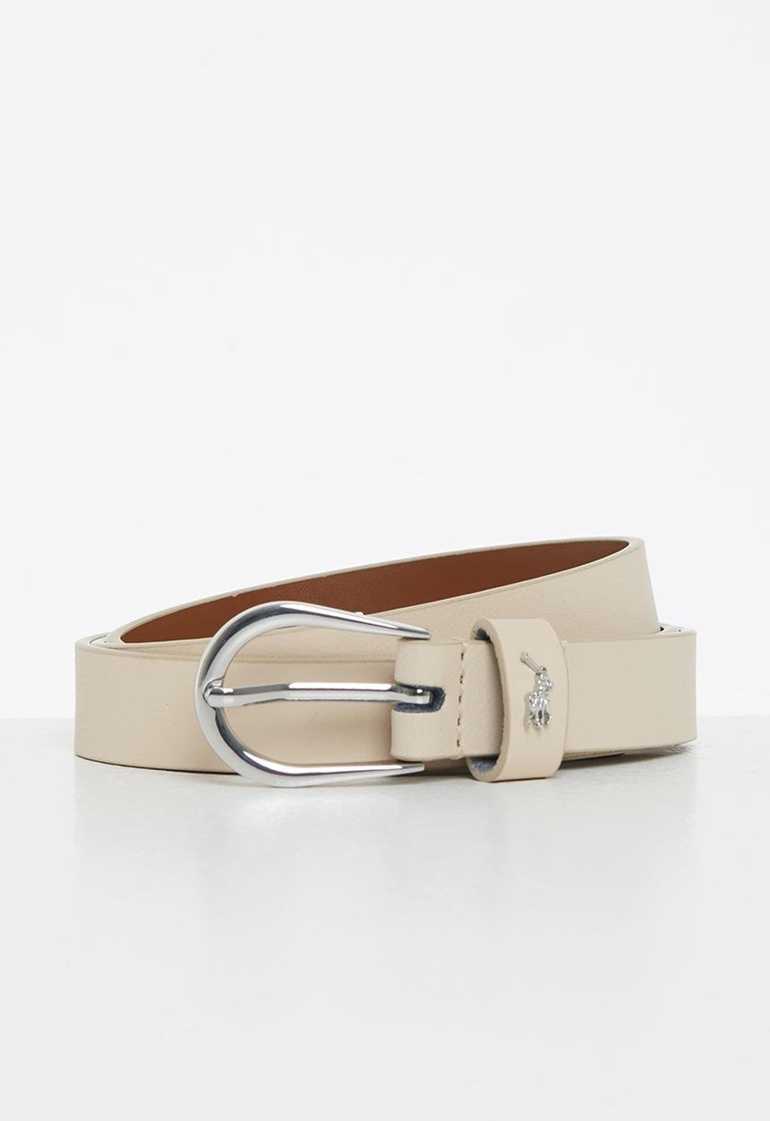 POLO - Zoe classic coated leather belt - cream