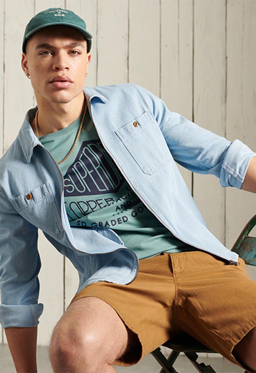 Superdry. - Short sleeve workwear graphic tee - cerulean dusk