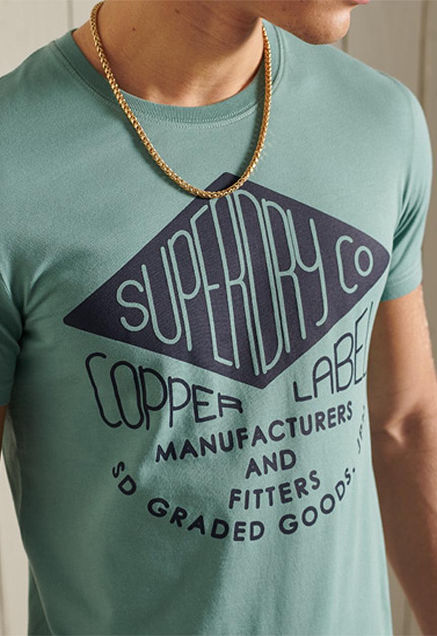 Superdry. - Short sleeve workwear graphic tee - cerulean dusk