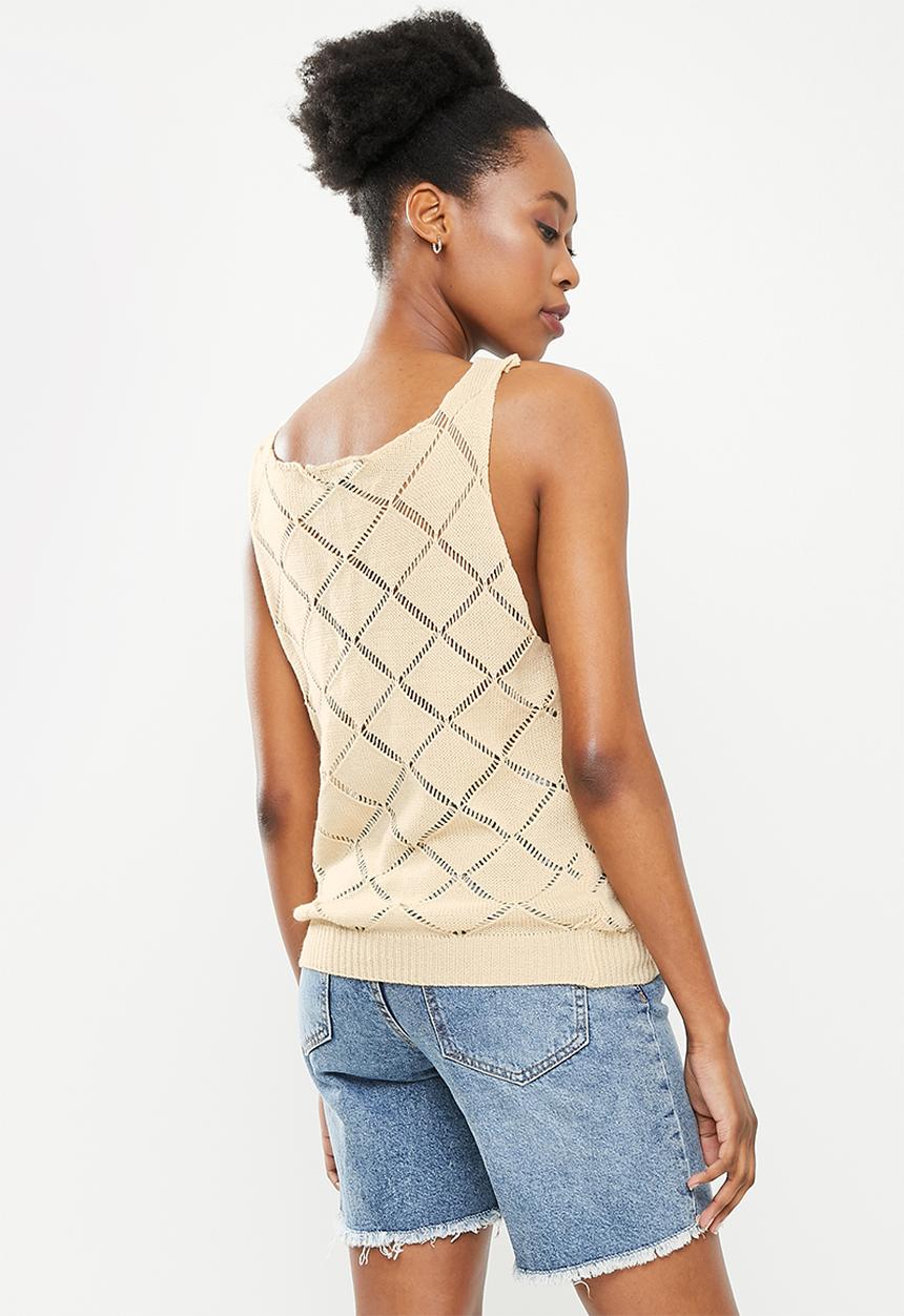 dailyfriday - Low v-neck cami - beige