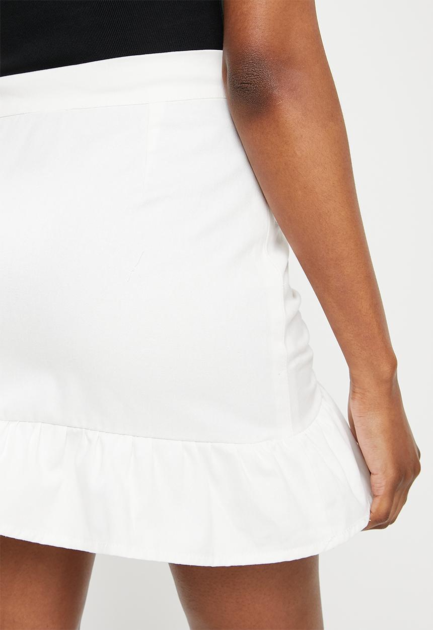 dailyfriday - Gathered mini skirt - white