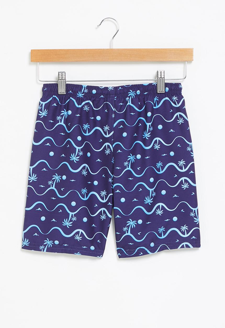 Rebel Republic - Tween boys printed swimshort - blue