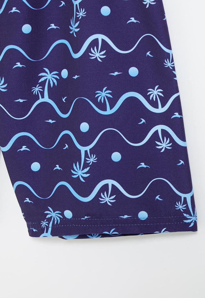 Rebel Republic - Tween boys printed swimshort - blue