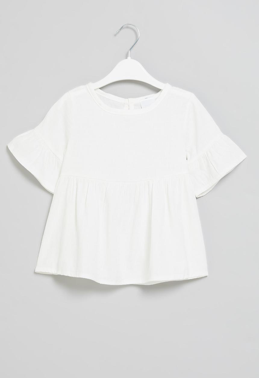 Pop Candy - Baby girls tiered top - white