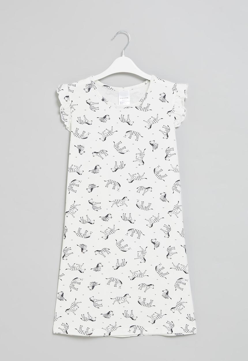 Pop Candy - Girls zebra nightie - white