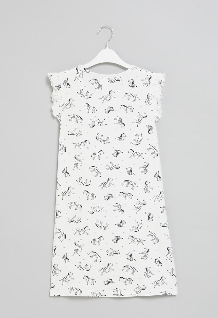 Pop Candy - Girls zebra nightie - white