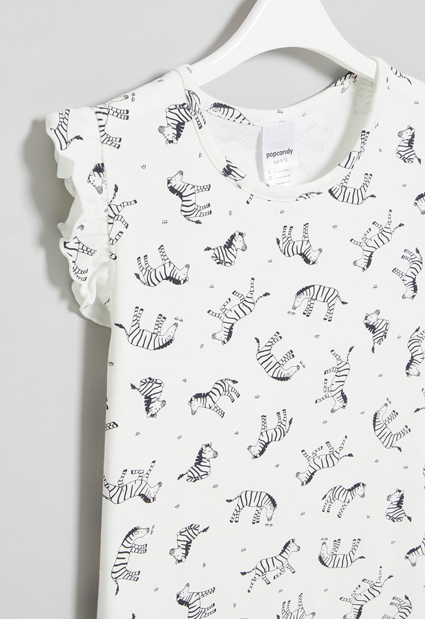Pop Candy - Girls zebra nightie - white