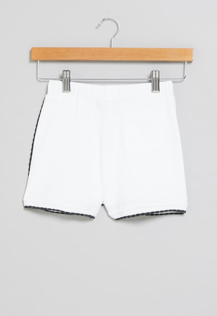POLO - Girls addison scalloped wrap short - white