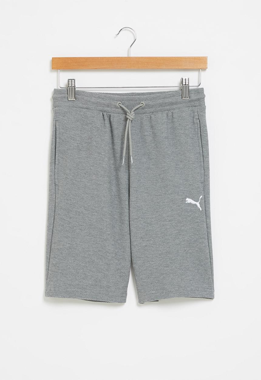 PUMA - Boys pique short - medium gray heather
