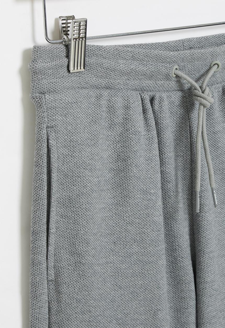 PUMA - Boys pique short - medium gray heather
