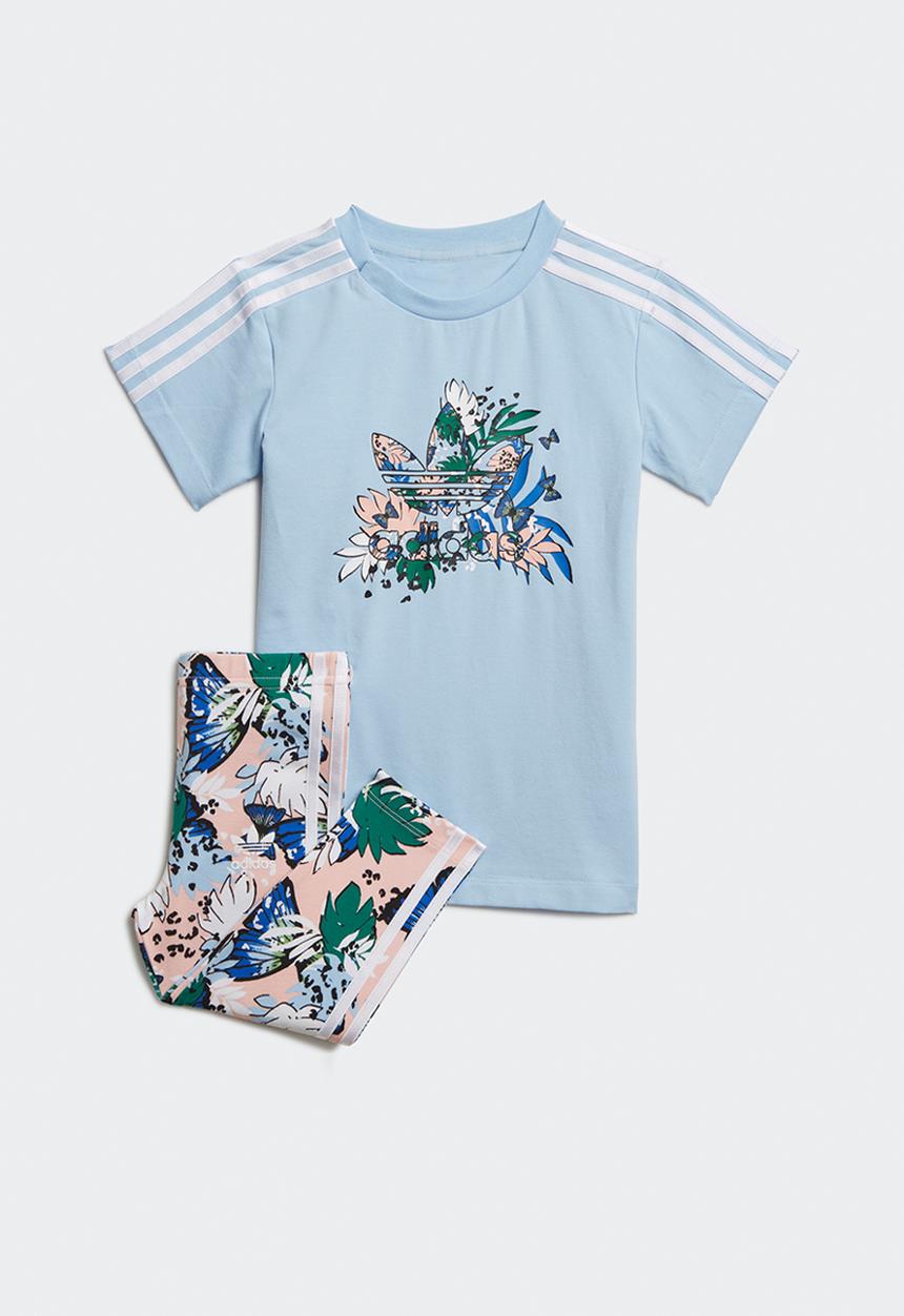 adidas Originals - Tee & dress set - clear sky & haze coral 
