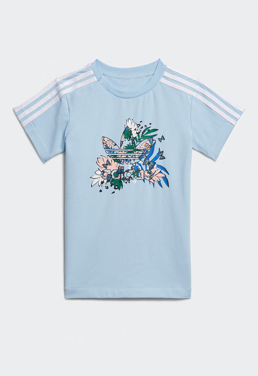 adidas Originals - Tee & dress set - clear sky & haze coral 
