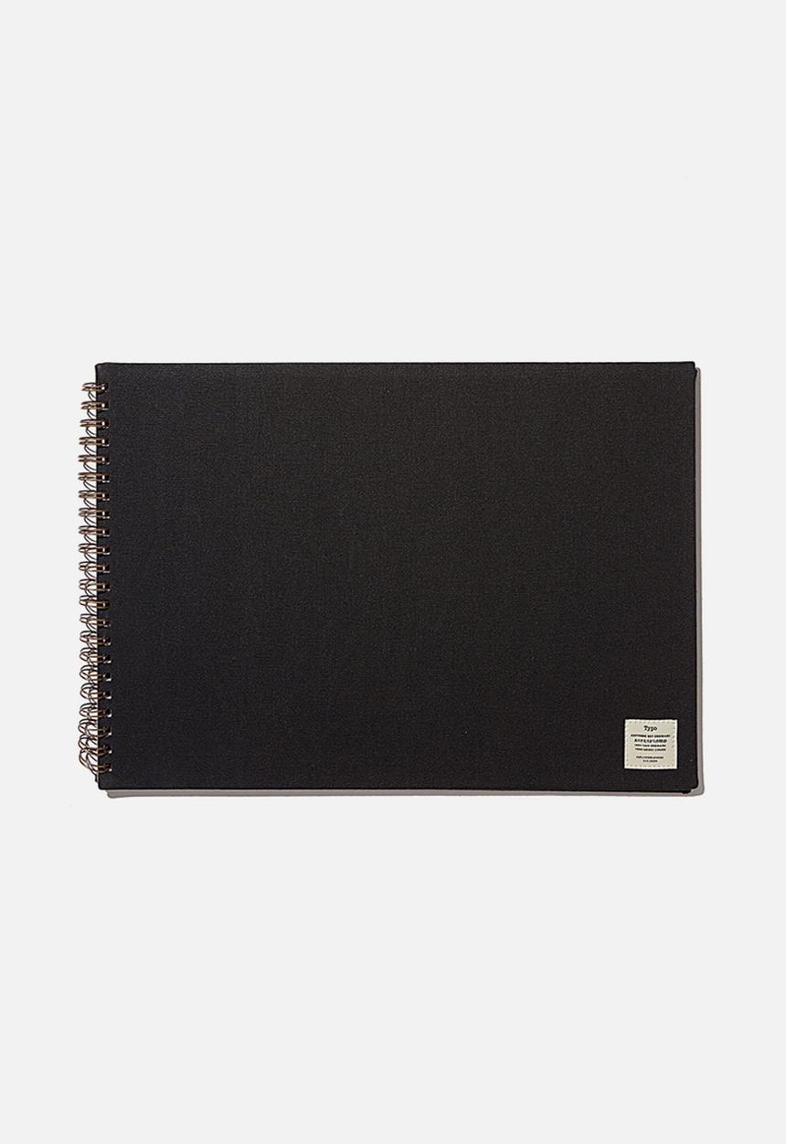 Typo - A3 spiral sketch book - black