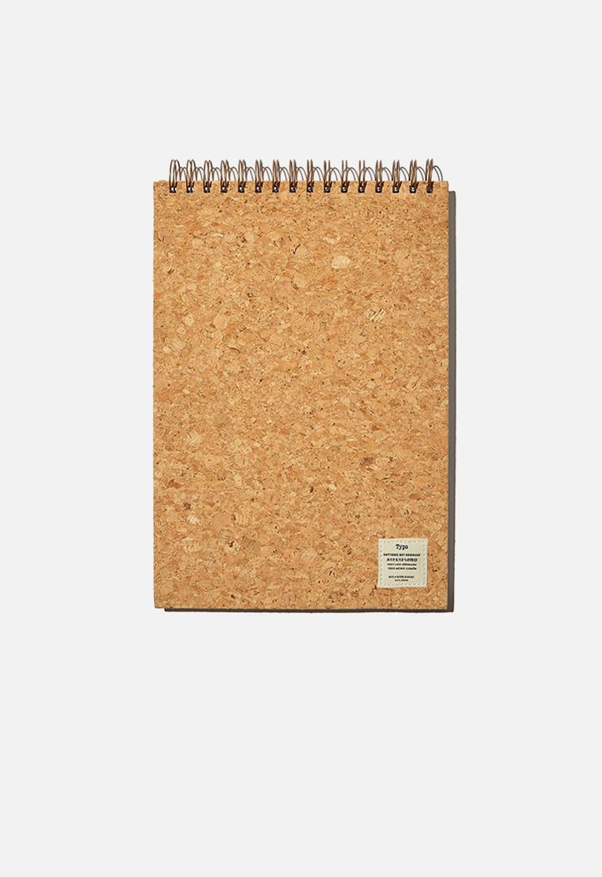 Typo - A4 spiral sketch book - natural cork
