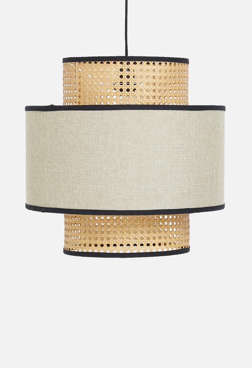 Sixth Floor - Dutch weave & fabric pendant - natural