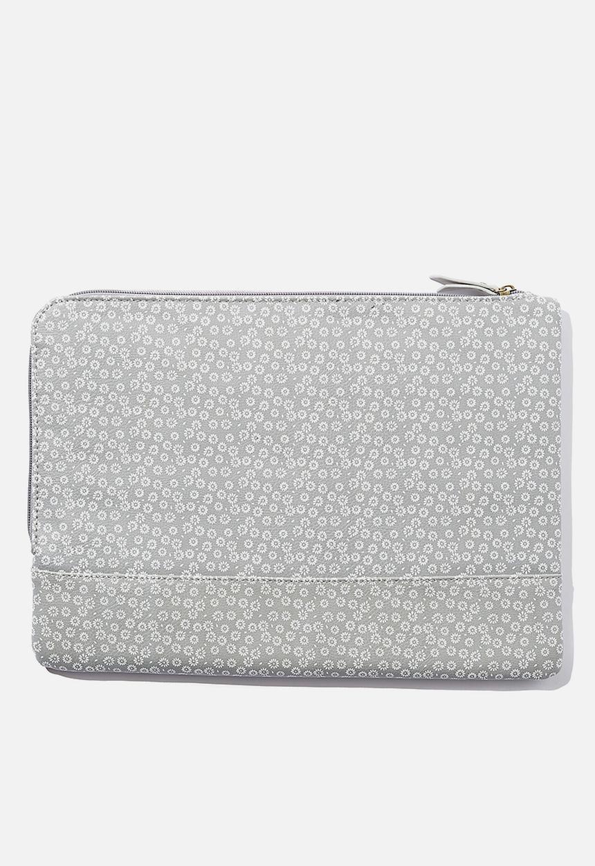 Typo - Oxford 13 inch laptop case pu - stamped daisy greyscale