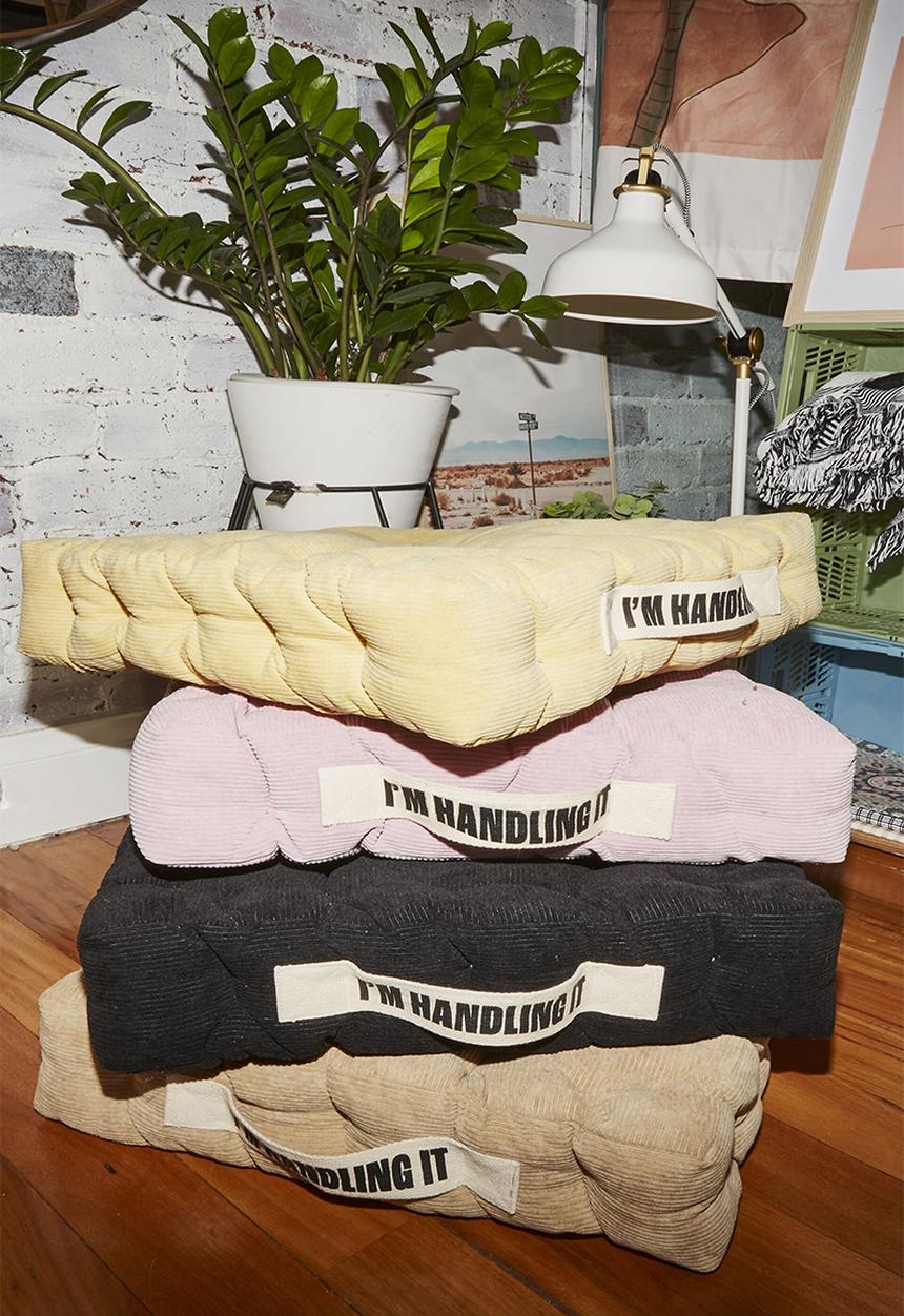 Typo - Floor cushion - black corduroy