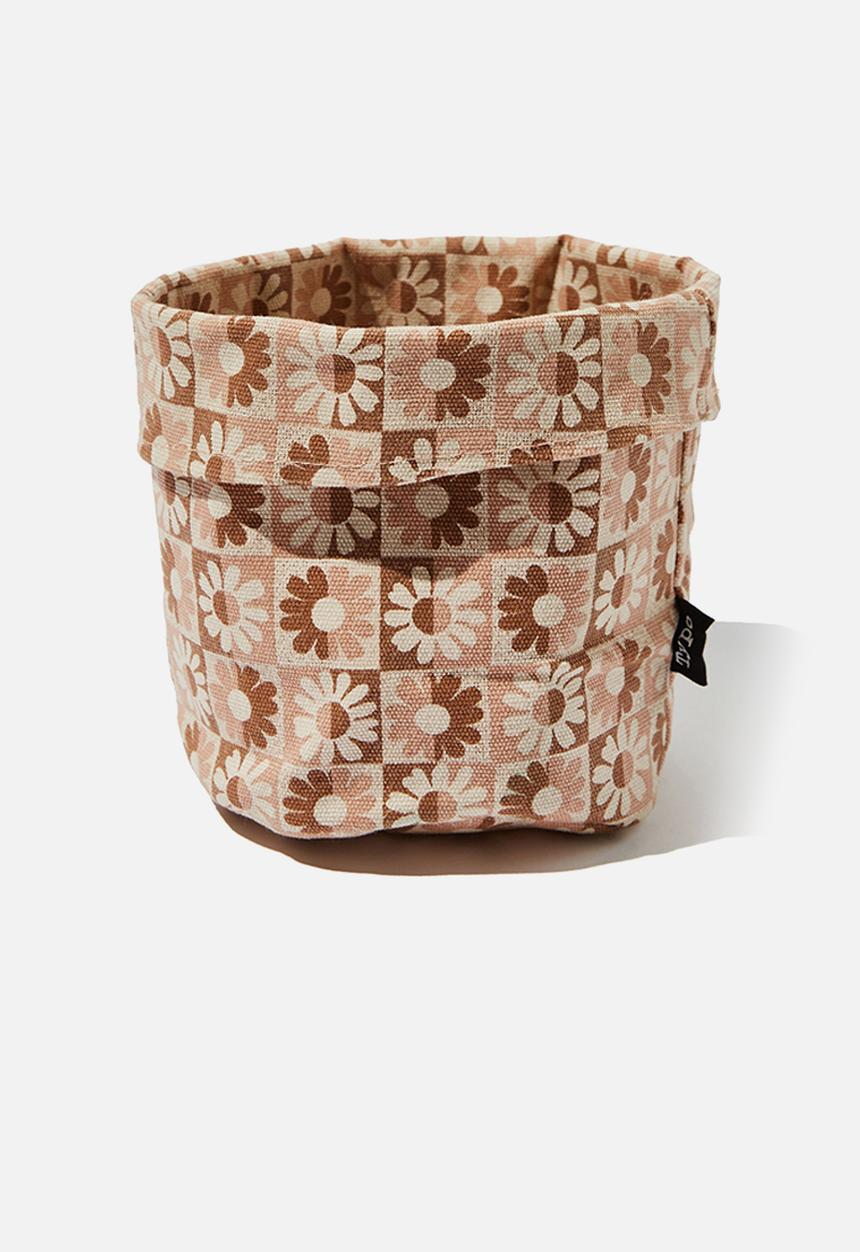 Typo - Canvas planters - checkerboard daisy clay