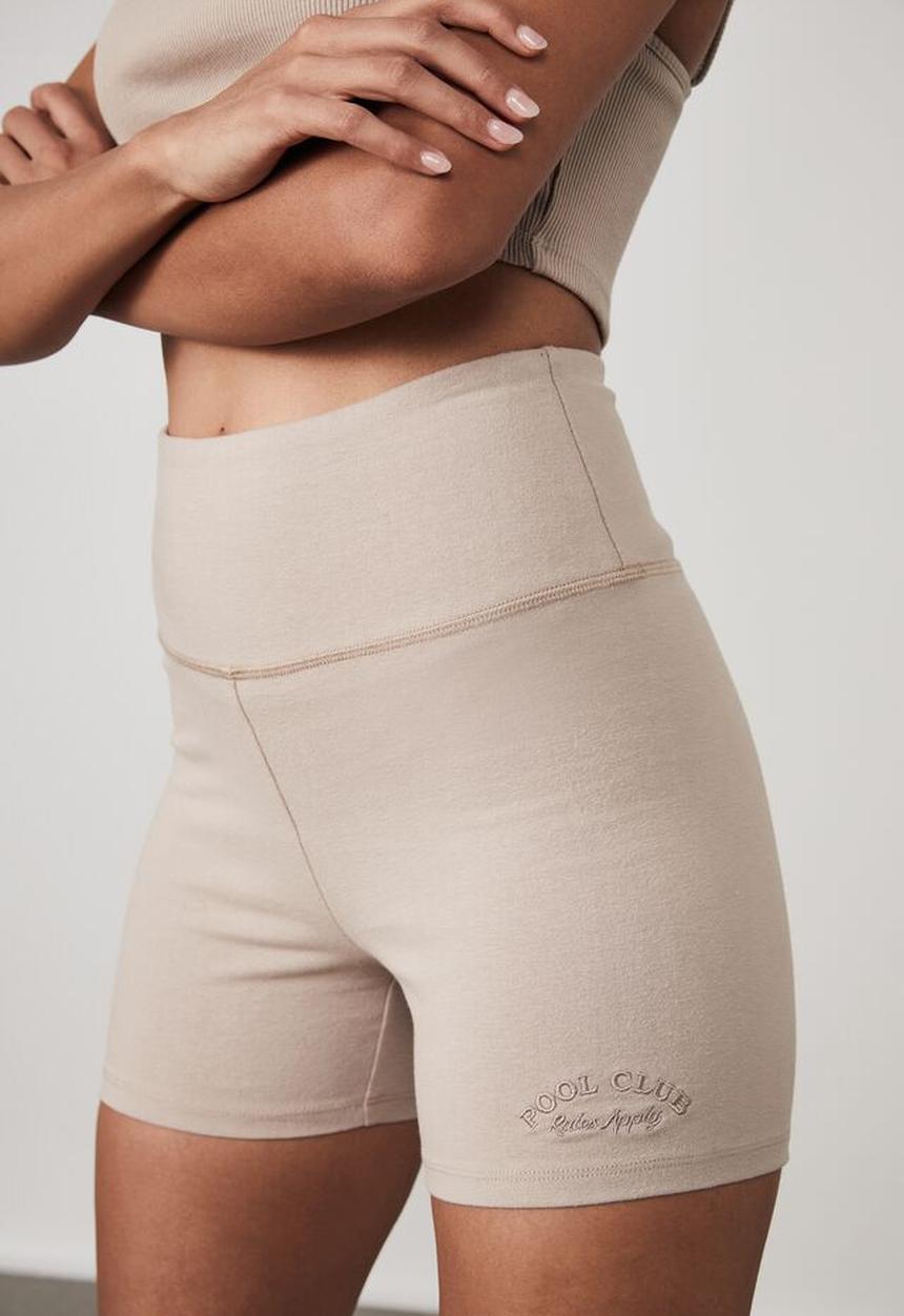 Factorie - Cheeky high waisted printed bike short - brown mushroom