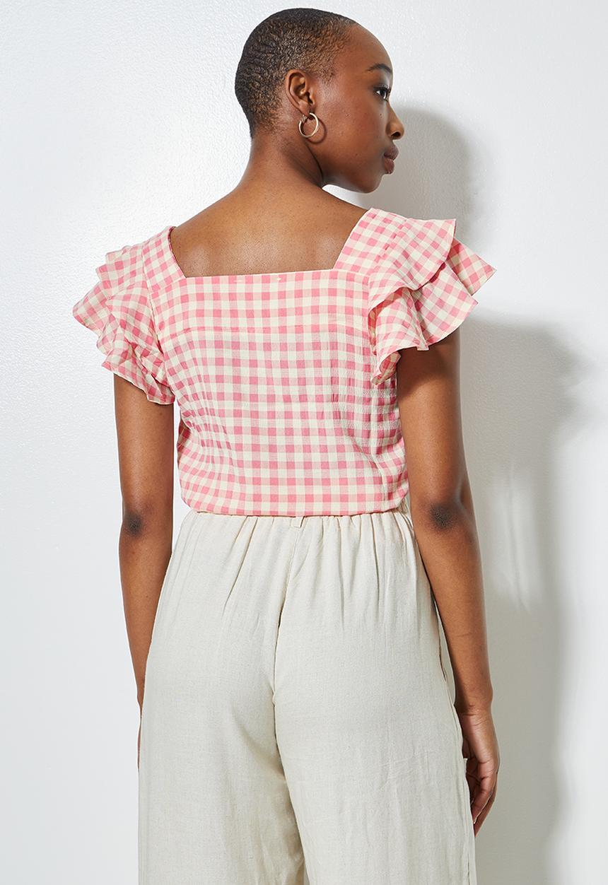 Superbalist - Ruffle sleeve blouse - pink 