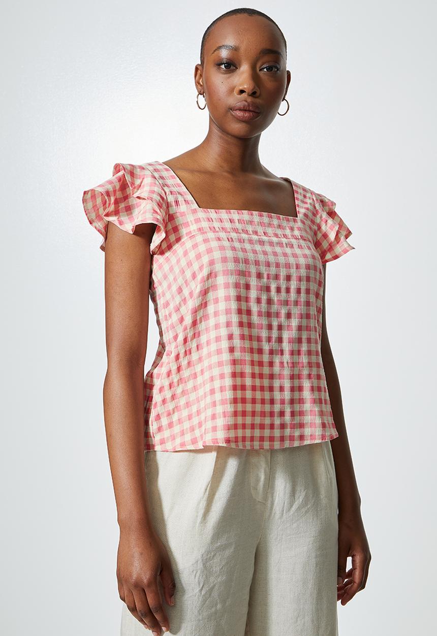Superbalist - Ruffle sleeve blouse - pink 