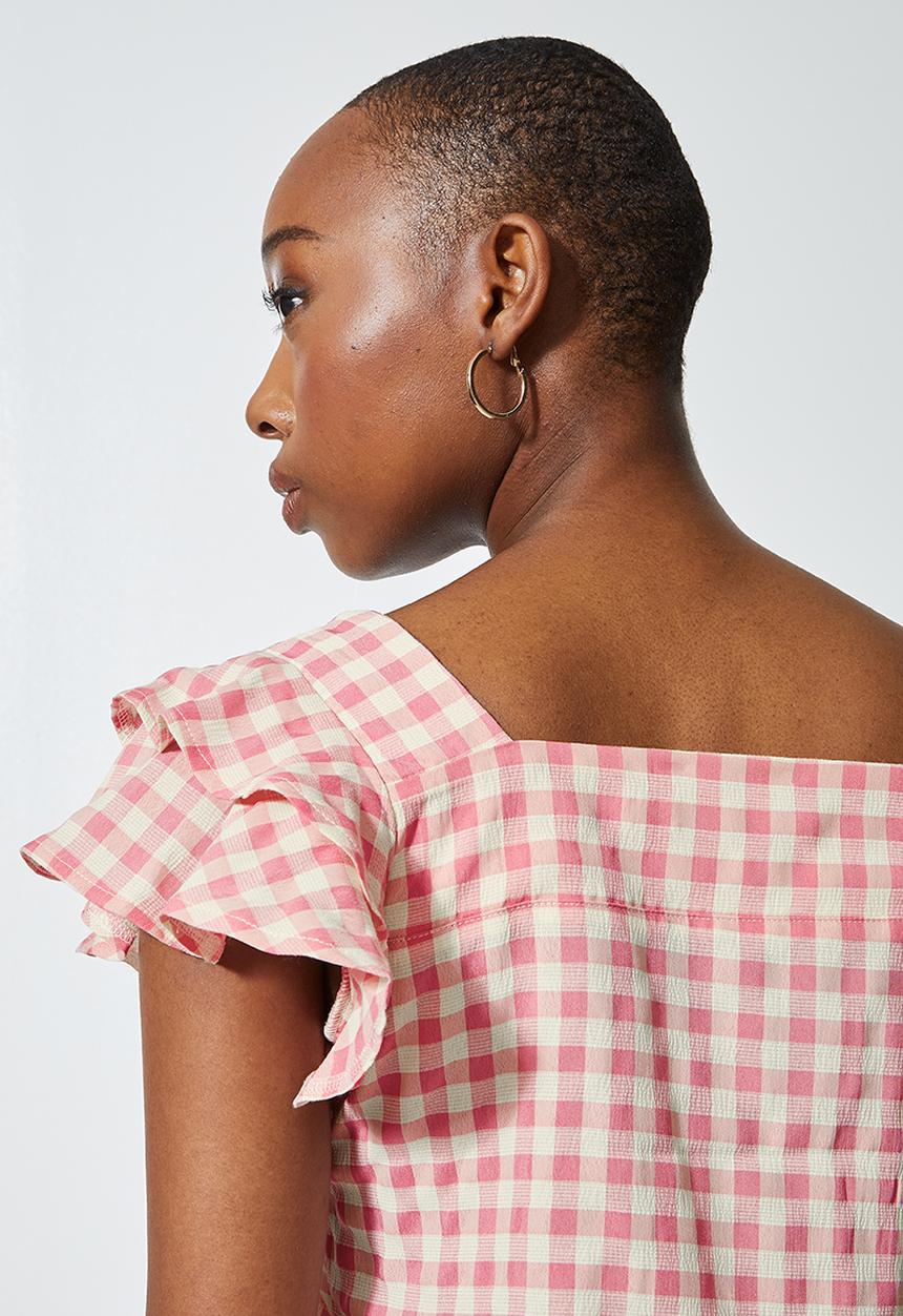 Superbalist - Ruffle sleeve blouse - pink 