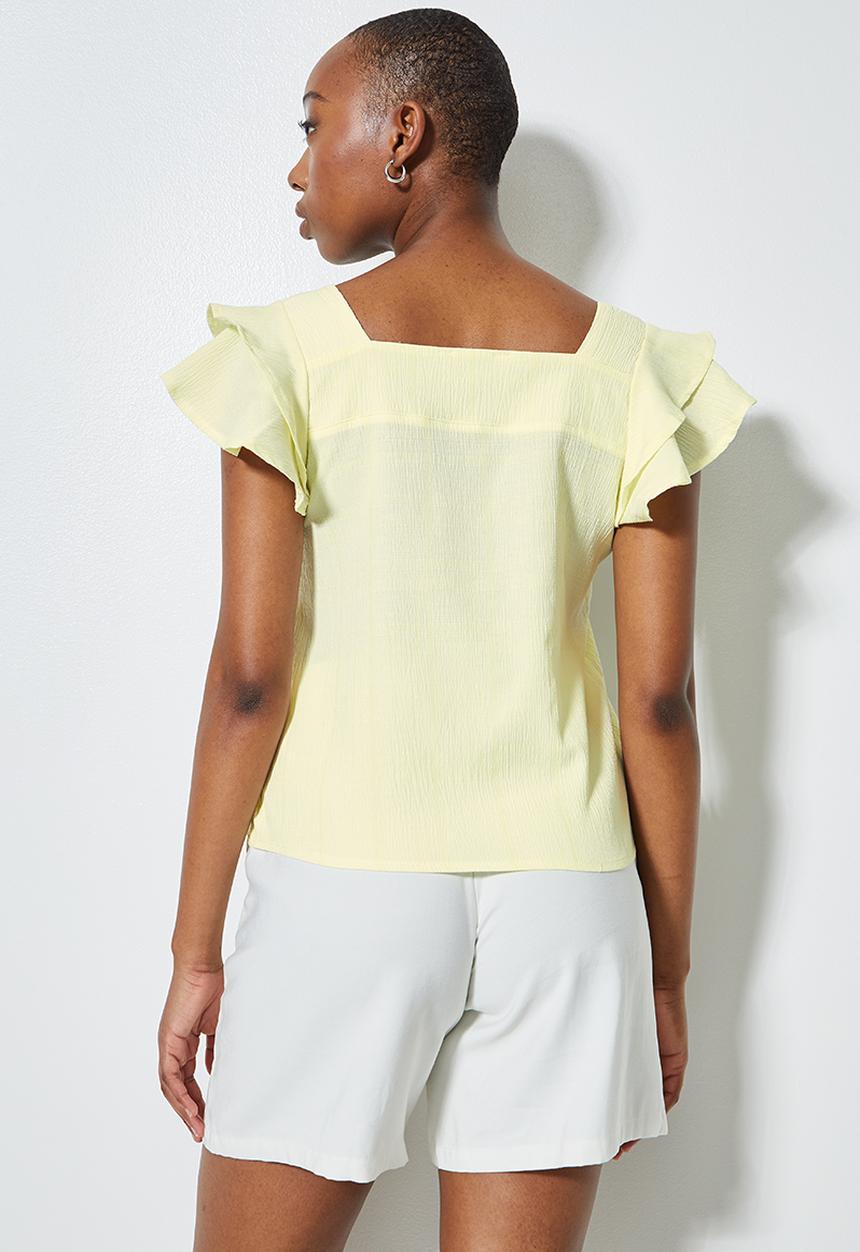 Superbalist - Ruffle sleeve blouse - yellow