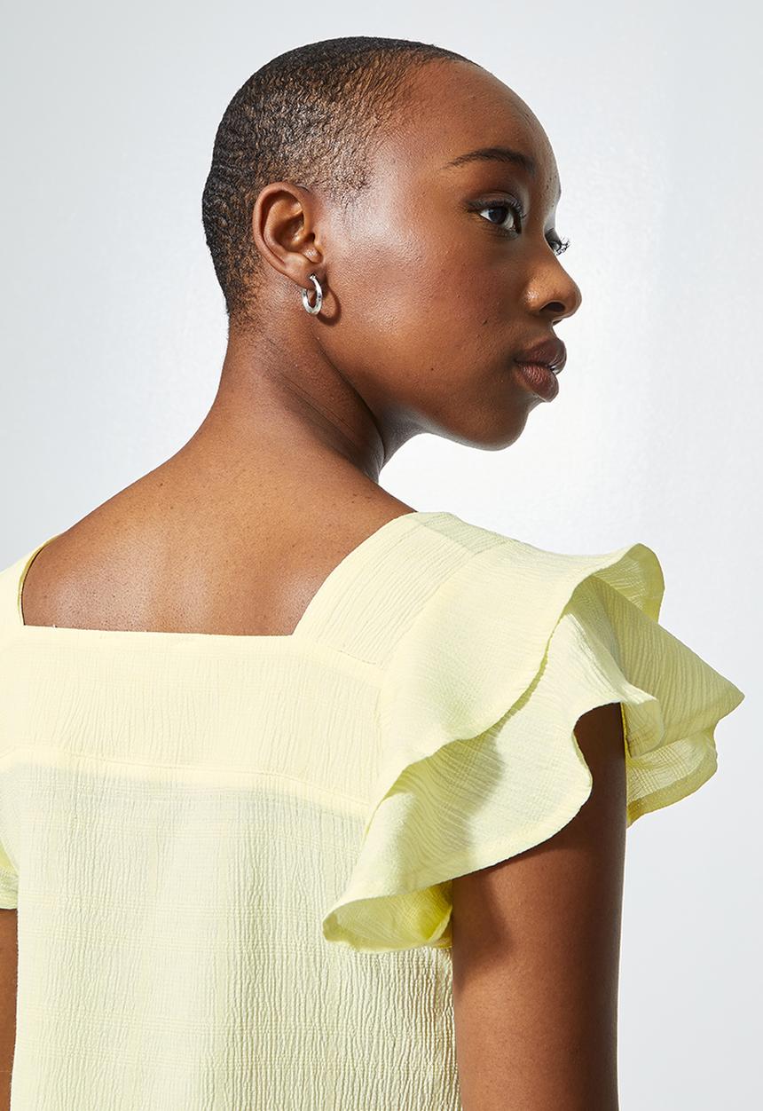 Superbalist - Ruffle sleeve blouse - yellow