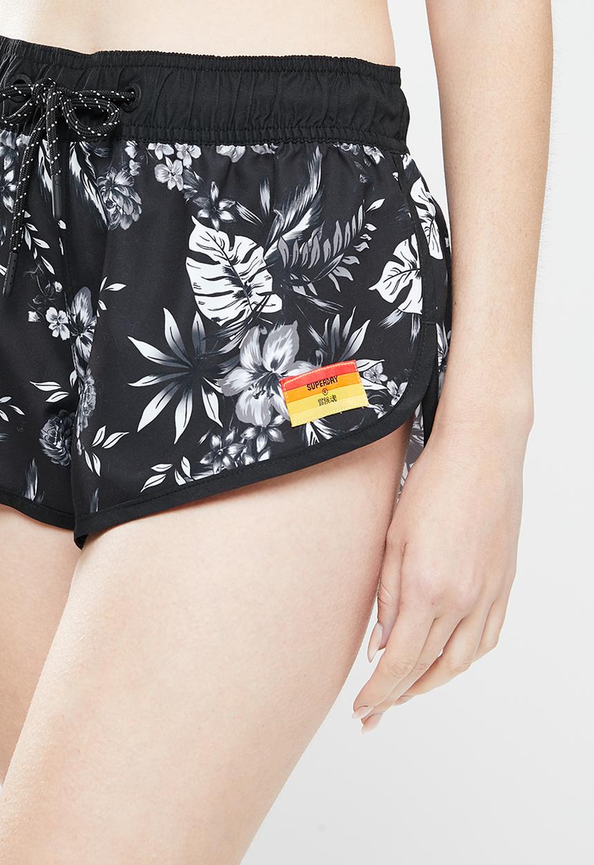 Superdry. - Surf boardshort - black & white 