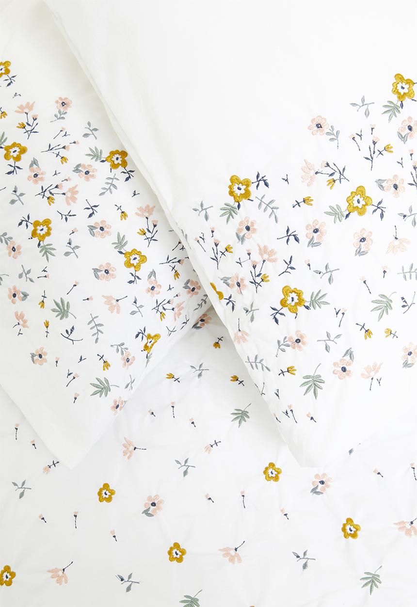 Sixth Floor - Ditsy floral embroidered duvet cover set - white