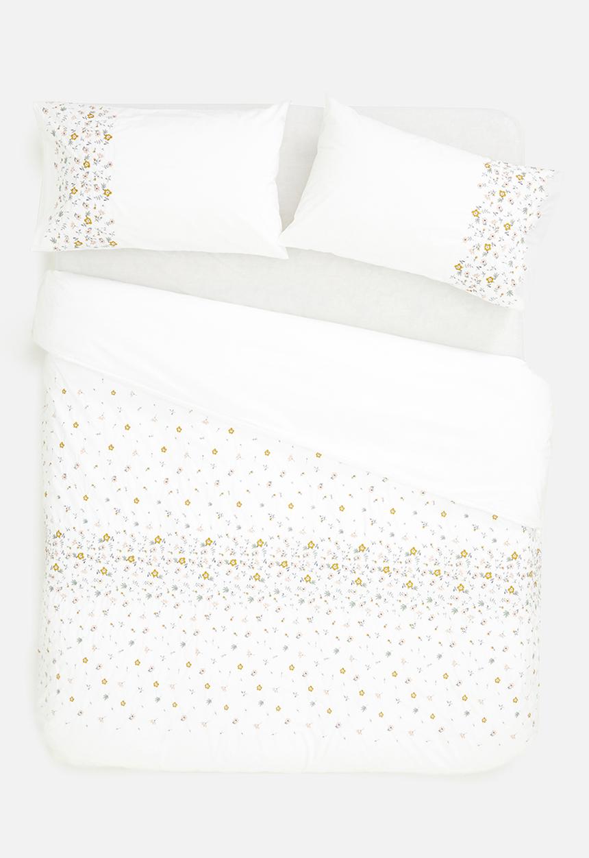 Sixth Floor - Ditsy floral embroidered duvet cover set - white