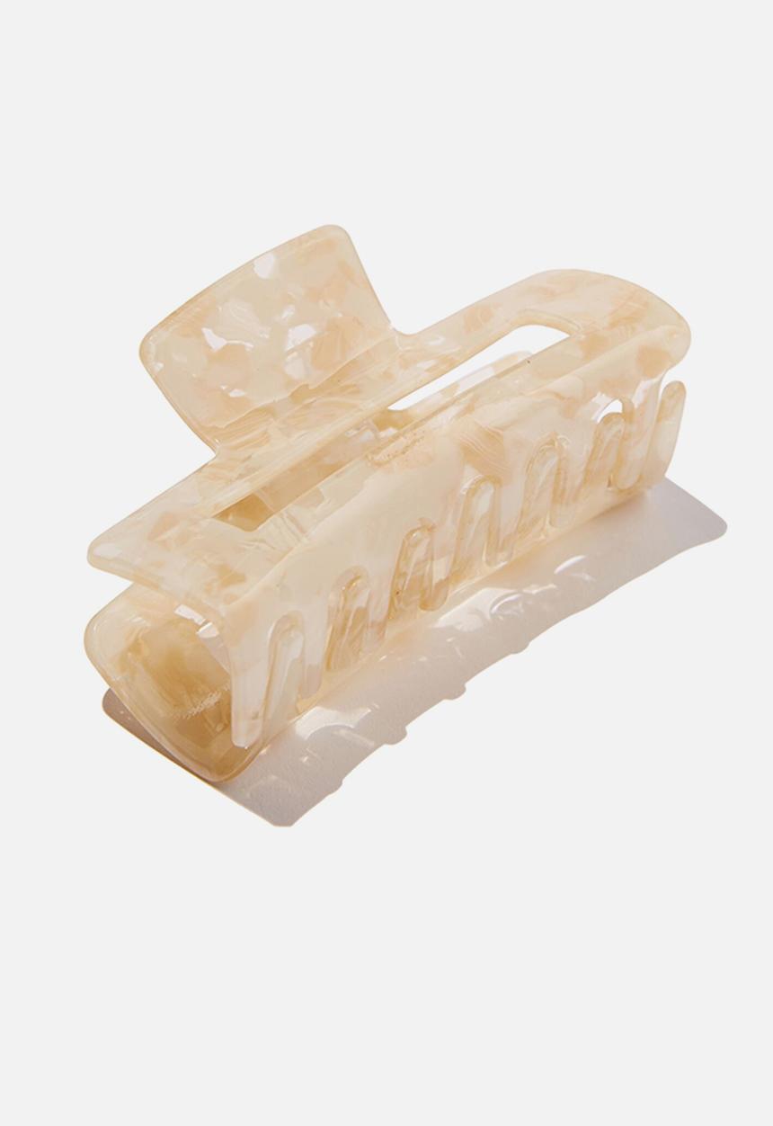 Rubi - Amber hair claw - white marble