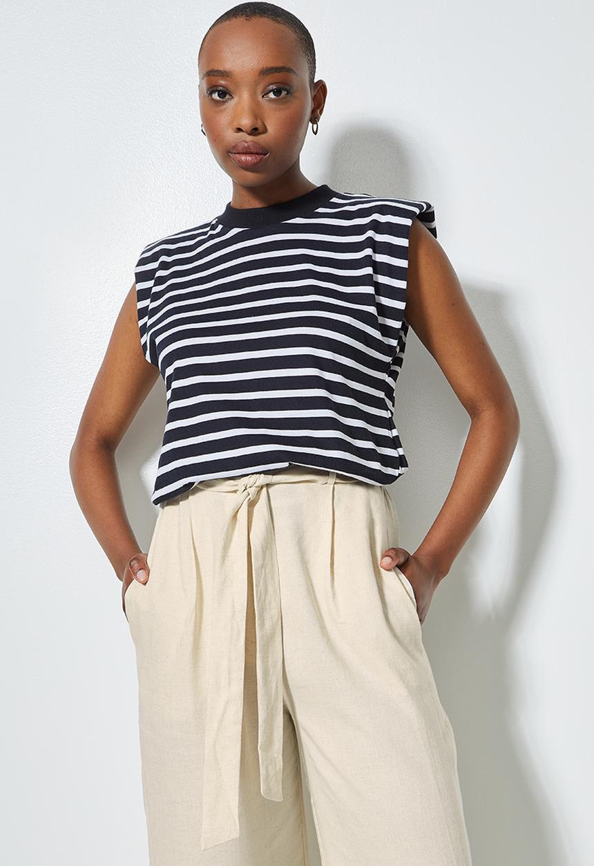 Superbalist - Striped muscle tees - black & white